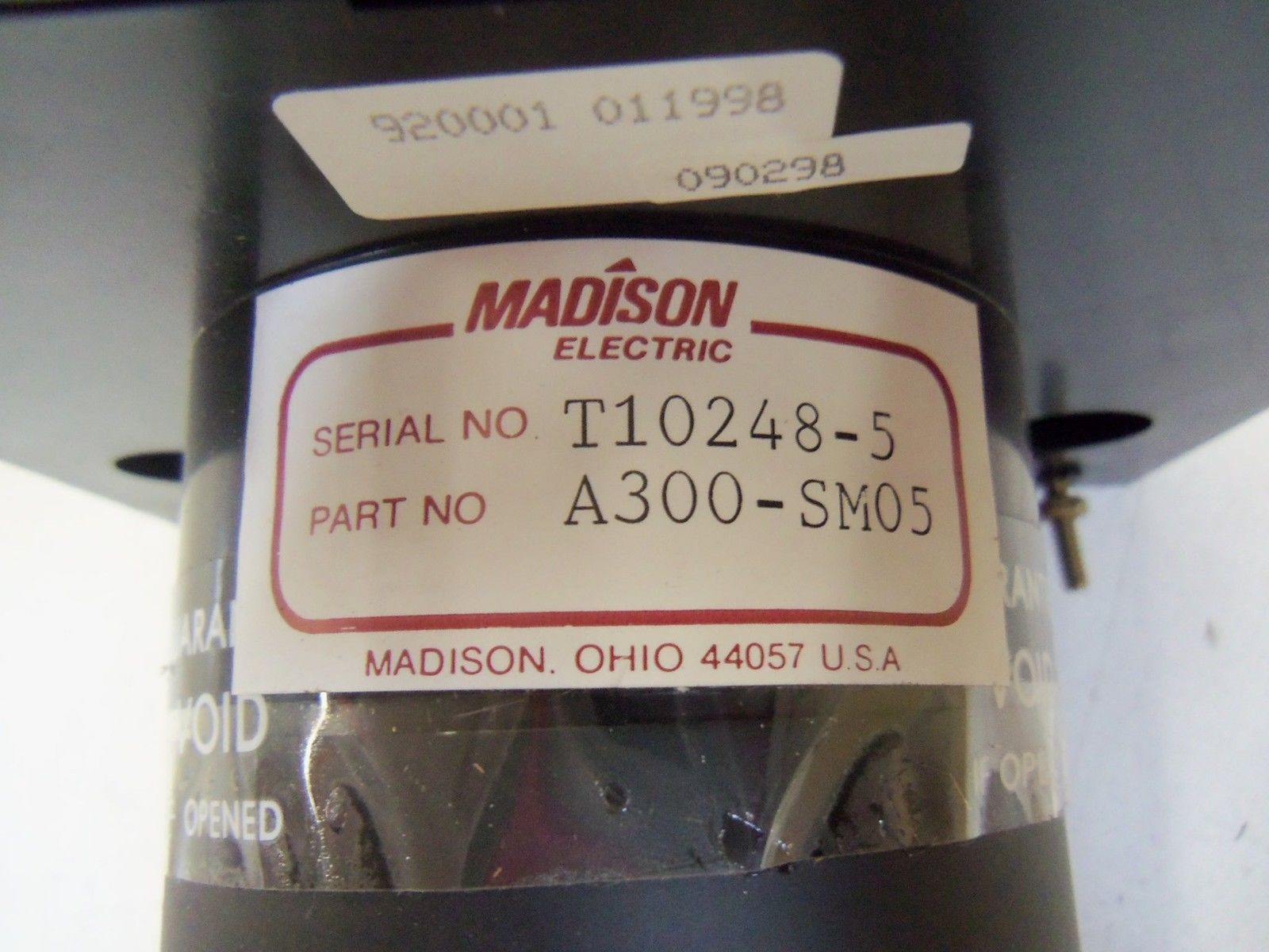 MADISON ELECTRIC A300-SM05  *NEW NO BOX*