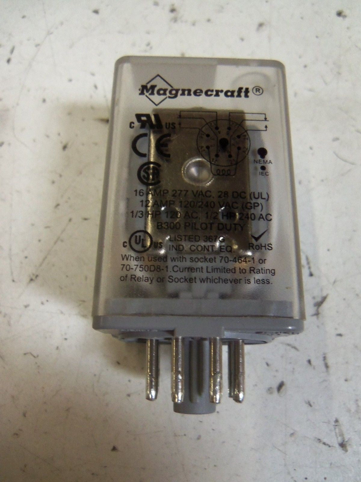 MAGNECRAFT 750XBXC RELAY 24VDC *USED*