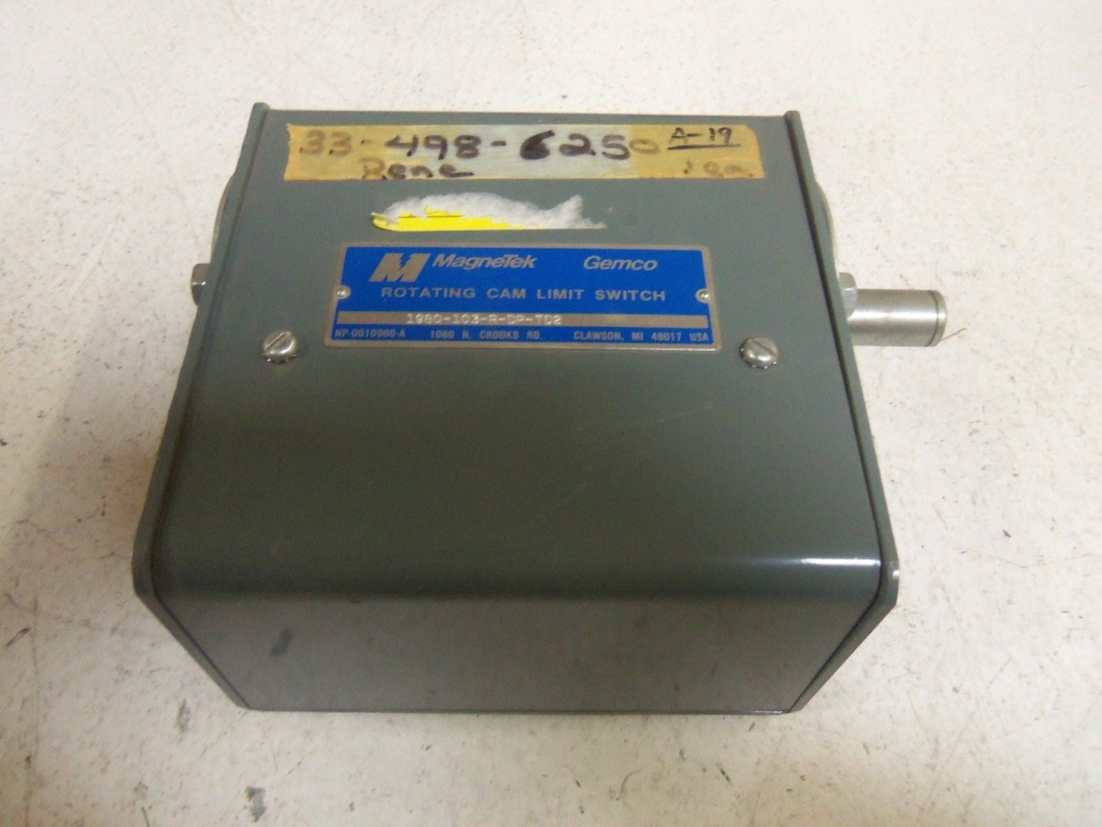 MAGNETEK 1980-103-R-DP-TD2 ROTATING CAM LIMIT SWITCH *NEW NO BOX*