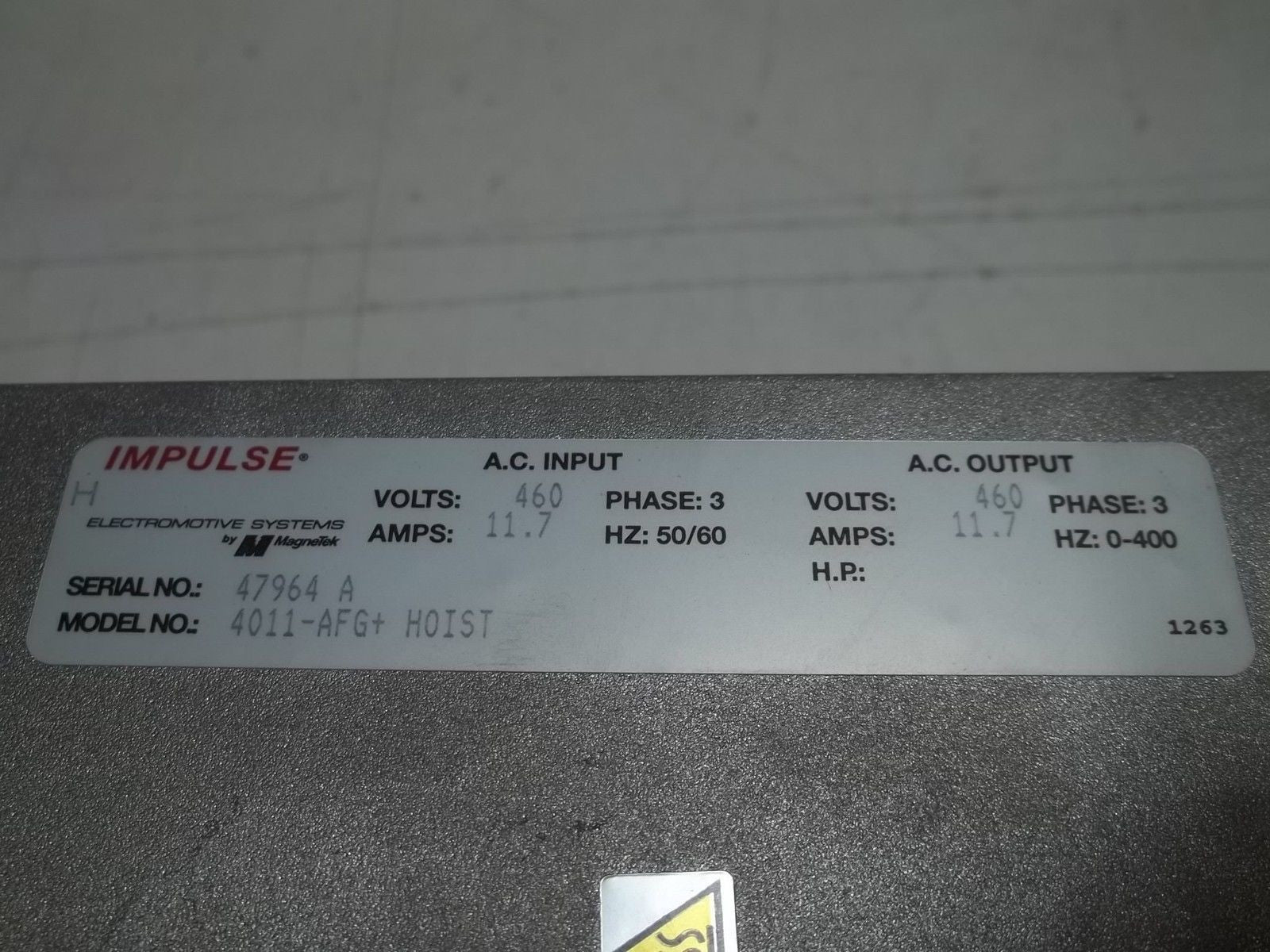 MAGNETEK 4011-AFG+ IMPULSE GPD515C-B011 *USED*