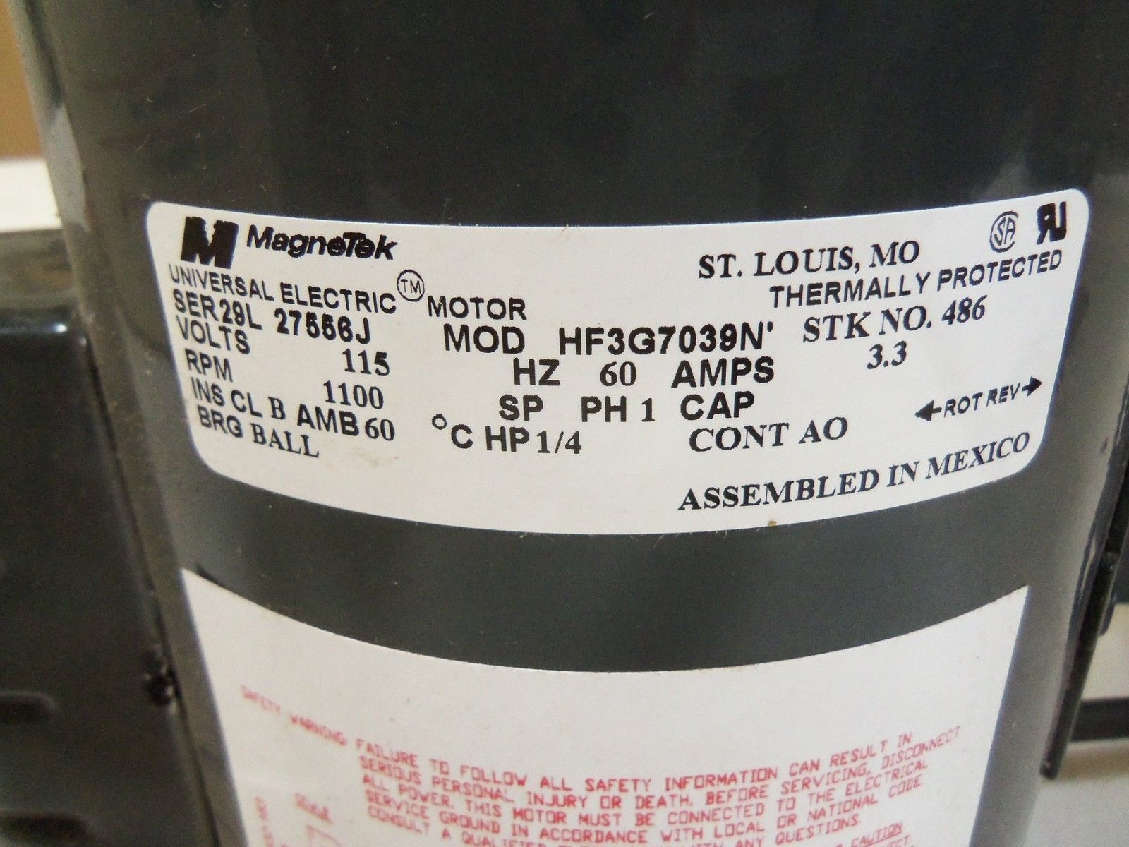 MAGNETEK HF3G7039N SPLIT CAPACITOR  *USED*