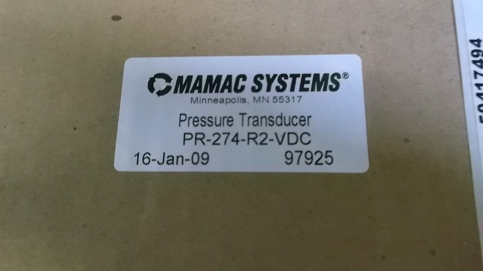 MAMAC SYSTEM PR-274-R2-VDC *NEW IN BOX*