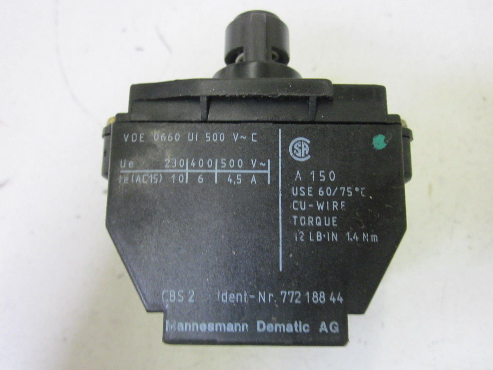 MANNESMANN DEMATIC 77218844 CONTACTOR *NEW NO BOX*