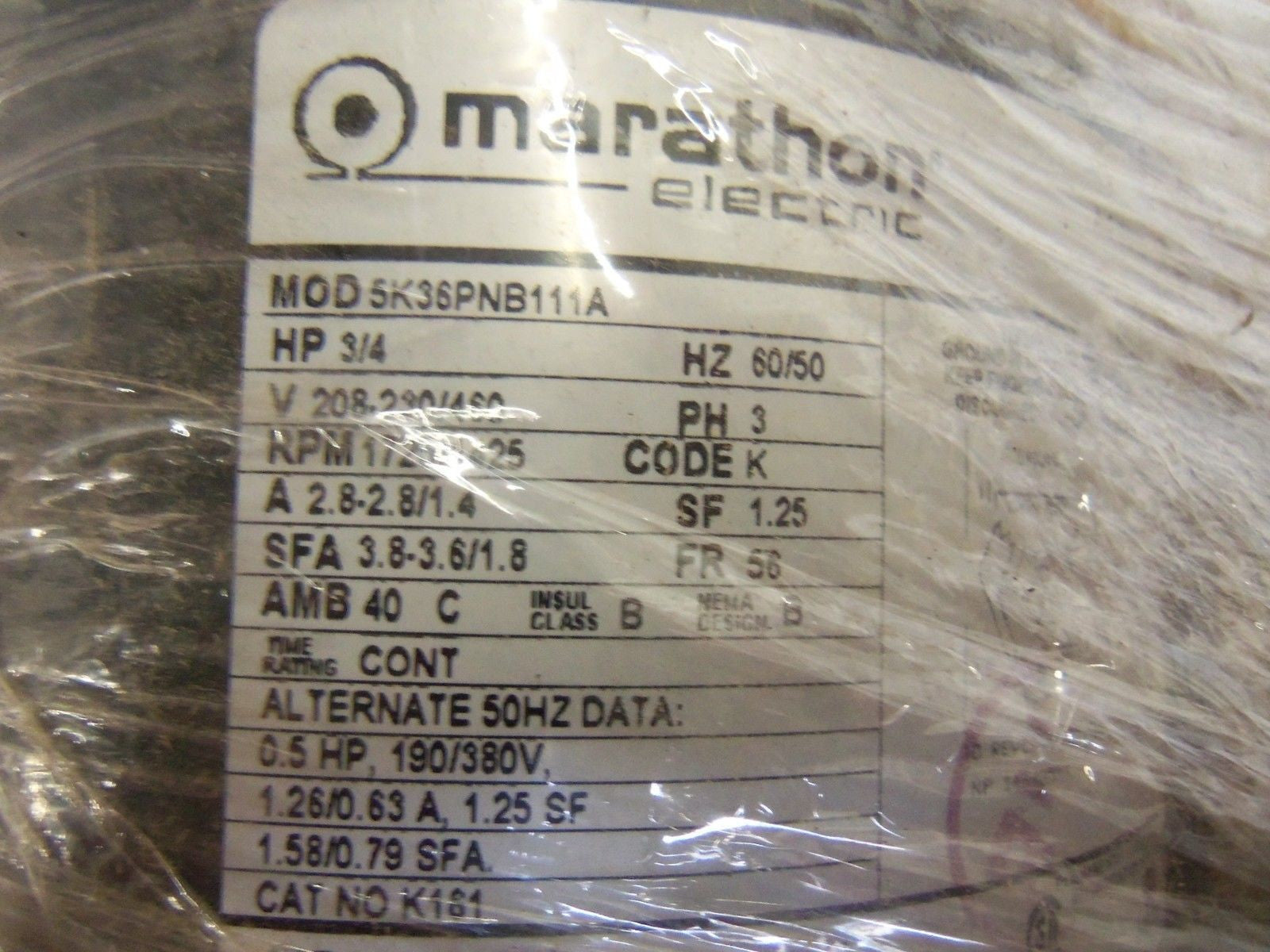 MARATHON 5K36PNB111A MOTOR *NEW IN BOX*