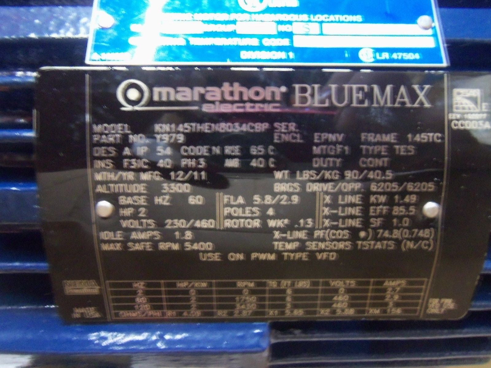 MARATHON KN145THEN8034CBP MOTOR *NEW IN BOX*