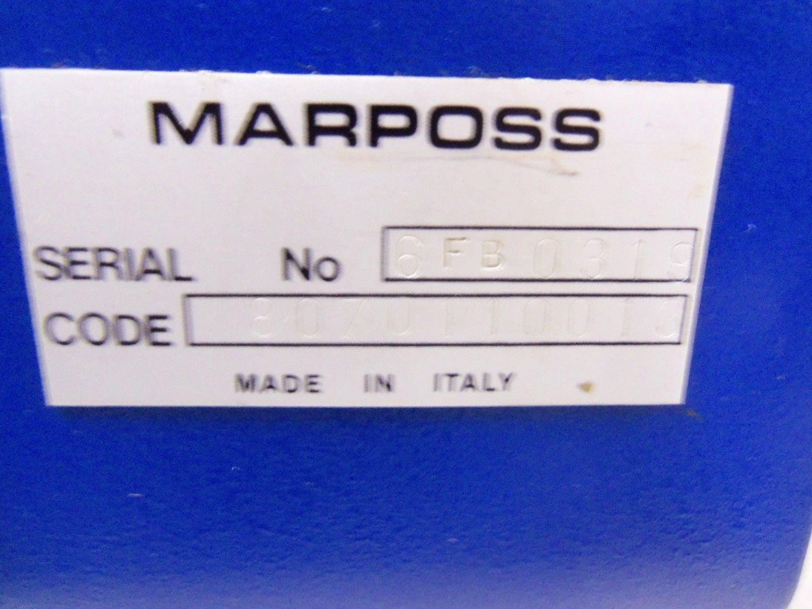 MARPOSS 8070110013 6FB0319 *USED*