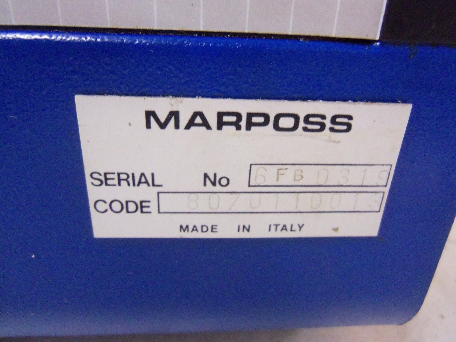 MARPOSS 8070110013 6FB0319 *USED*