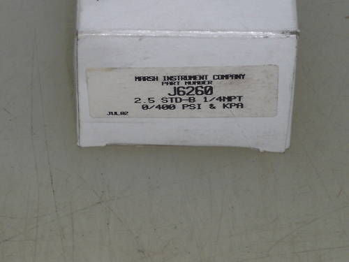 MARSH GAUGE J6260 *NEW IN BOX*