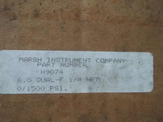 MARSH H9074 GAUGE 0-1500 PSI *USED*