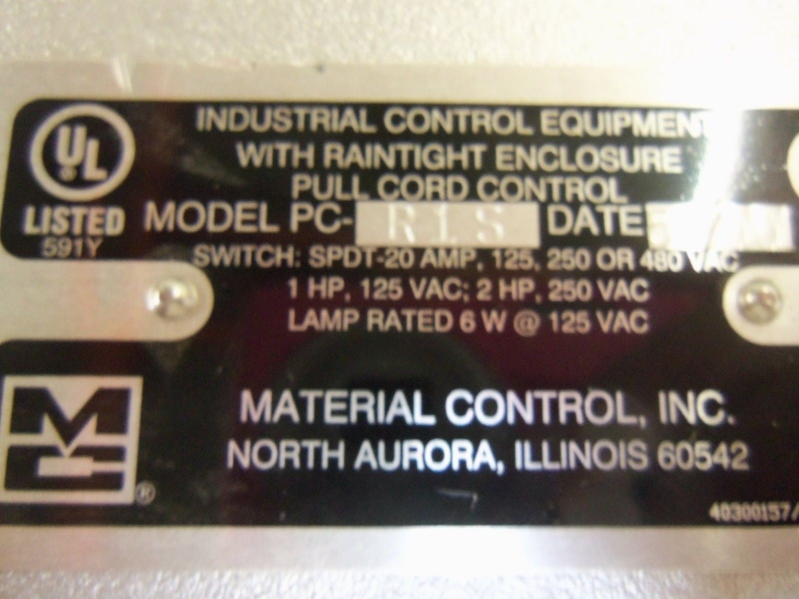 MATERIAL CONTROL PC-R1S SWITCH *NEW NO BOX*