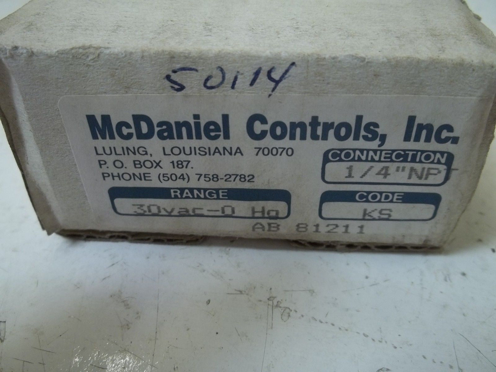 MCDANIEL CONTROL, INC AB81211 *NEW IN BOX*