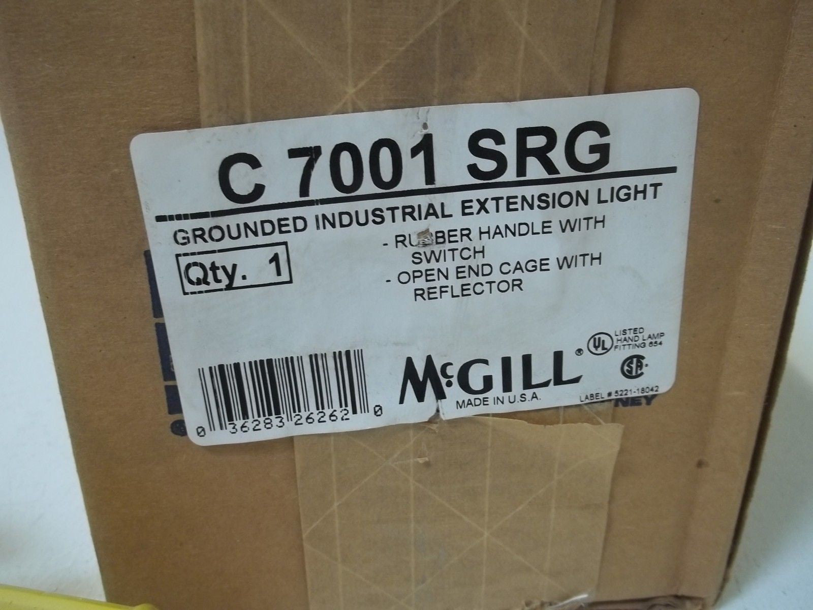MCGILL C7001SRG GROUNDED INDUSTRIAL EXTENSION LIGHT *NEW IN BOX*