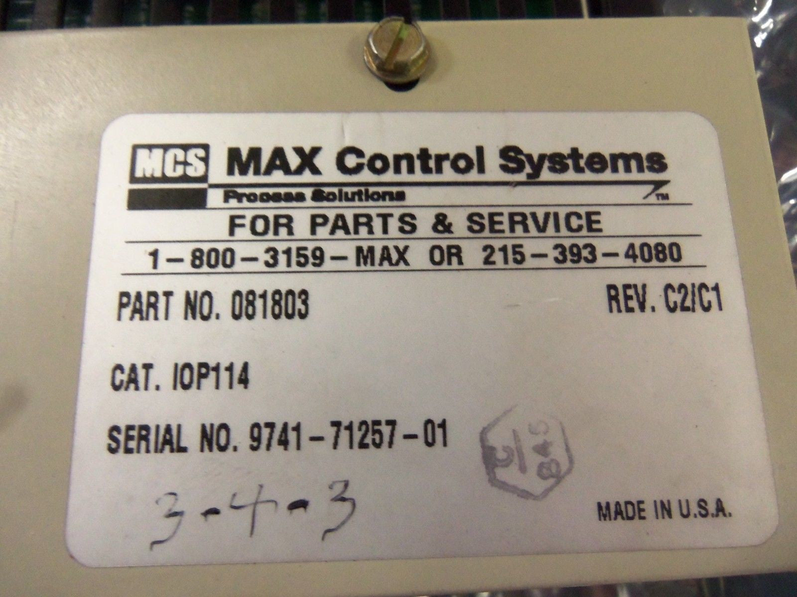 MCS IOP114 CIRCUIT BOARD *USED*