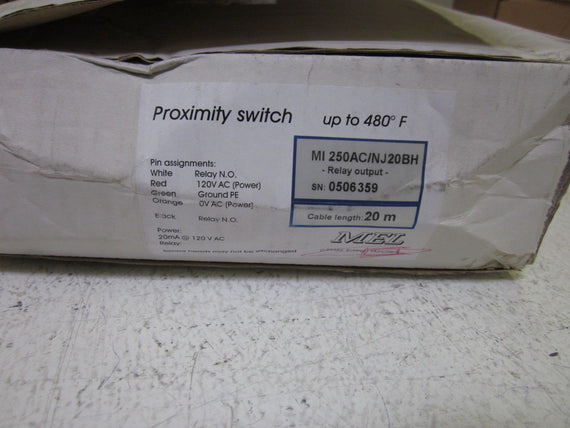 MEL MI250AC/NJ20BH PROXIMITY SWITCH 20M LENGTH *NEW IN BOX*