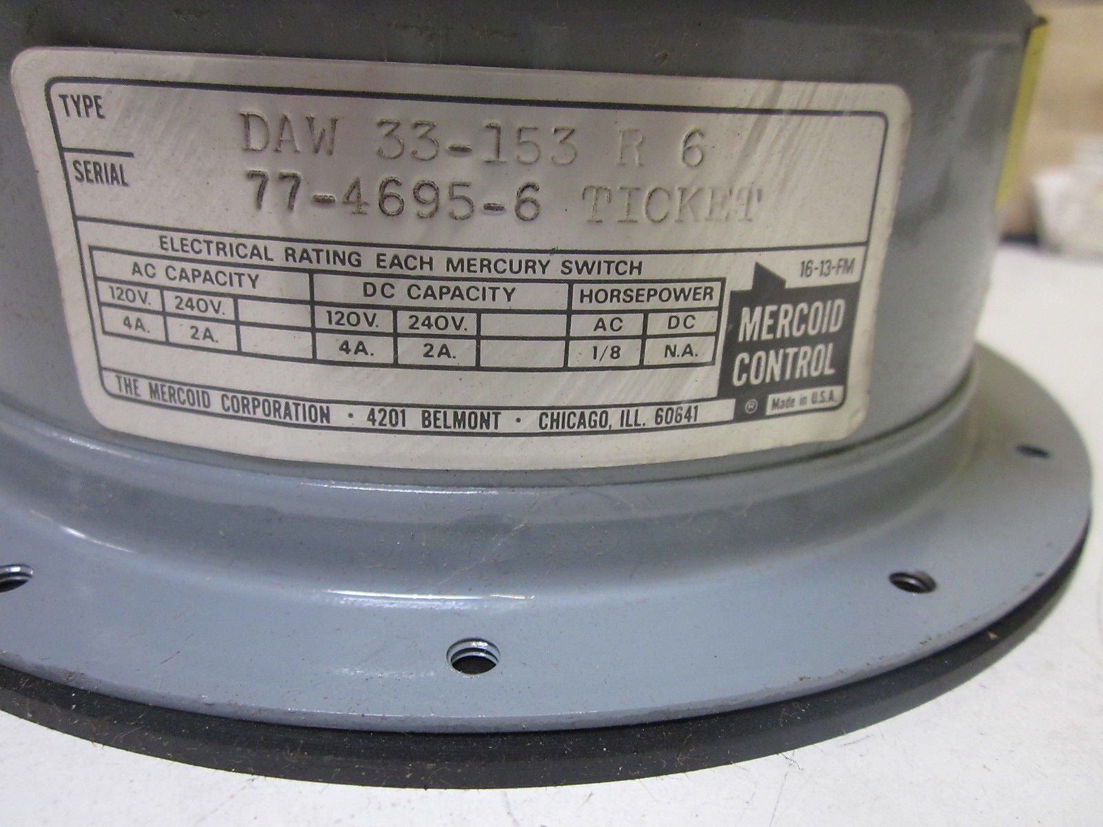 MERCOID CONTROL DAW 33-153 R 6 *NEW IN BOX*