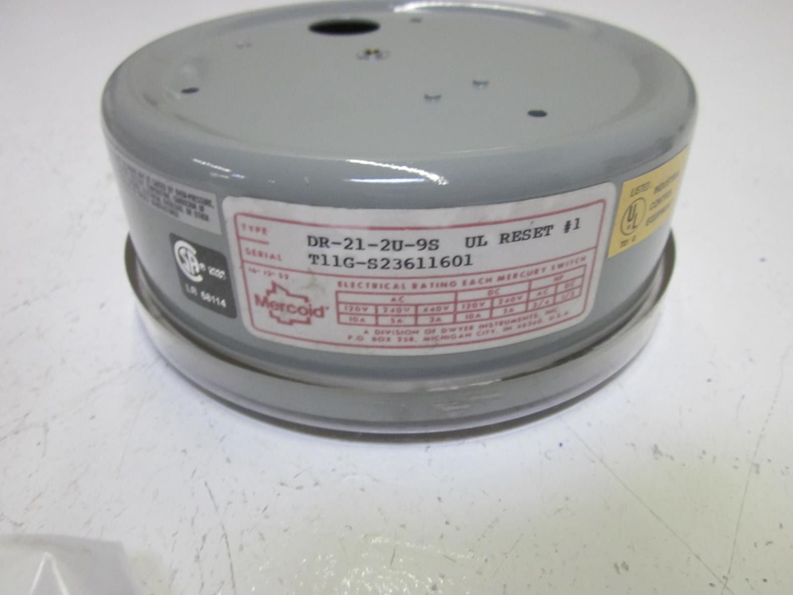 MERCOID DR-21-2U-9S PRESSURE SWITCH  *USED*