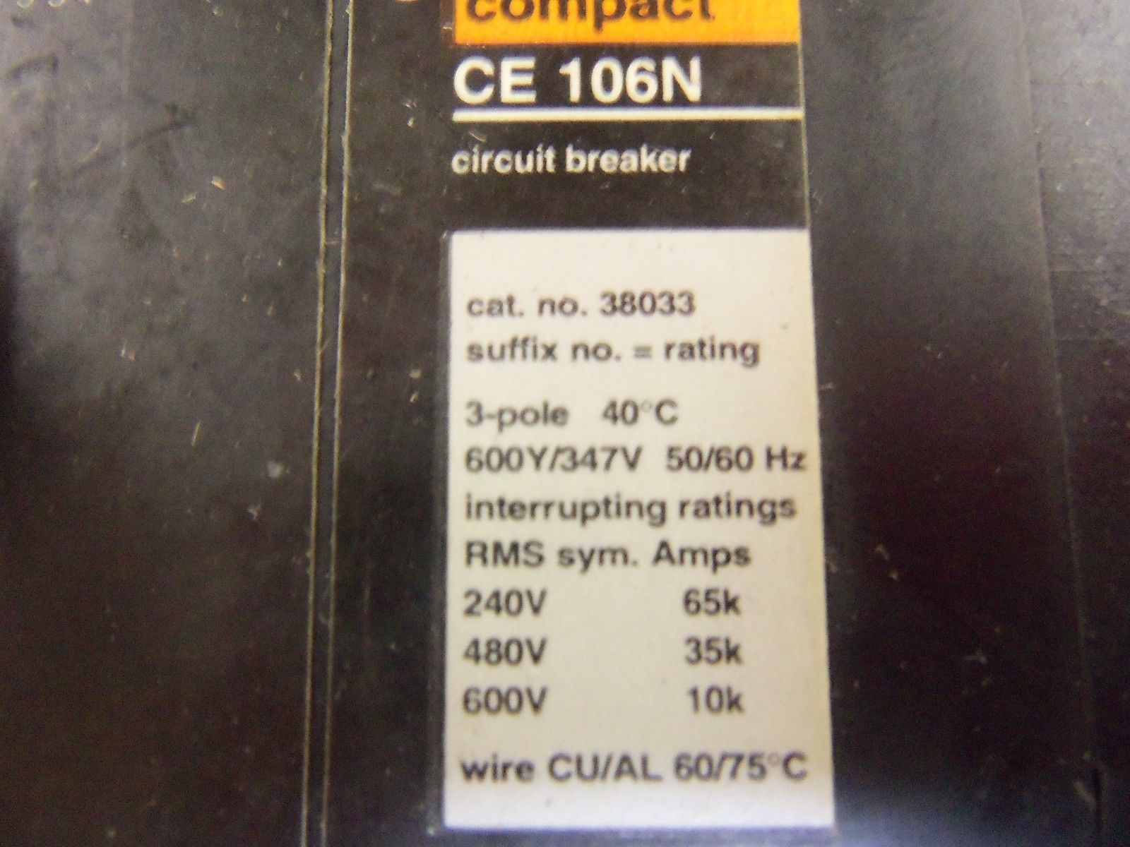 MERLIN GERIN 38033 CIRCUIT BREAKER 80A  *USED*