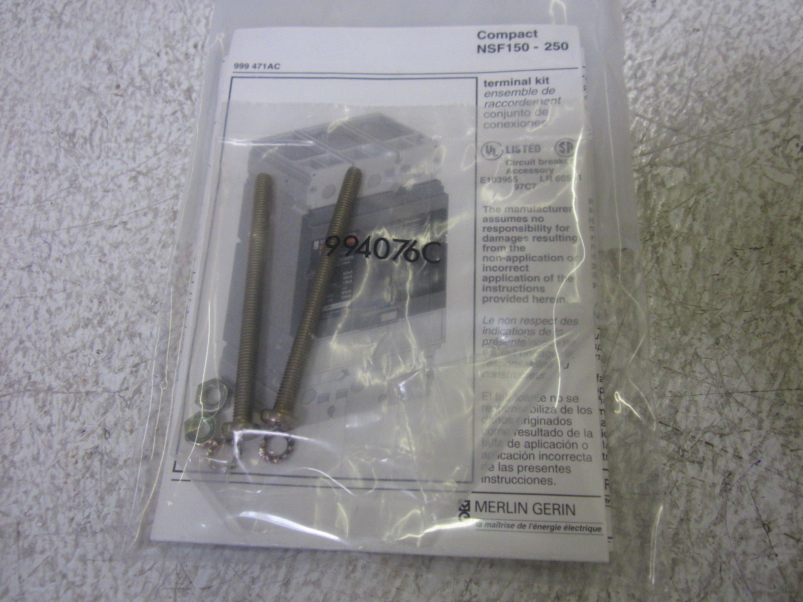 MERLIN GERIN NSF150N 347V CIRCUIT BREAKER  *USED*