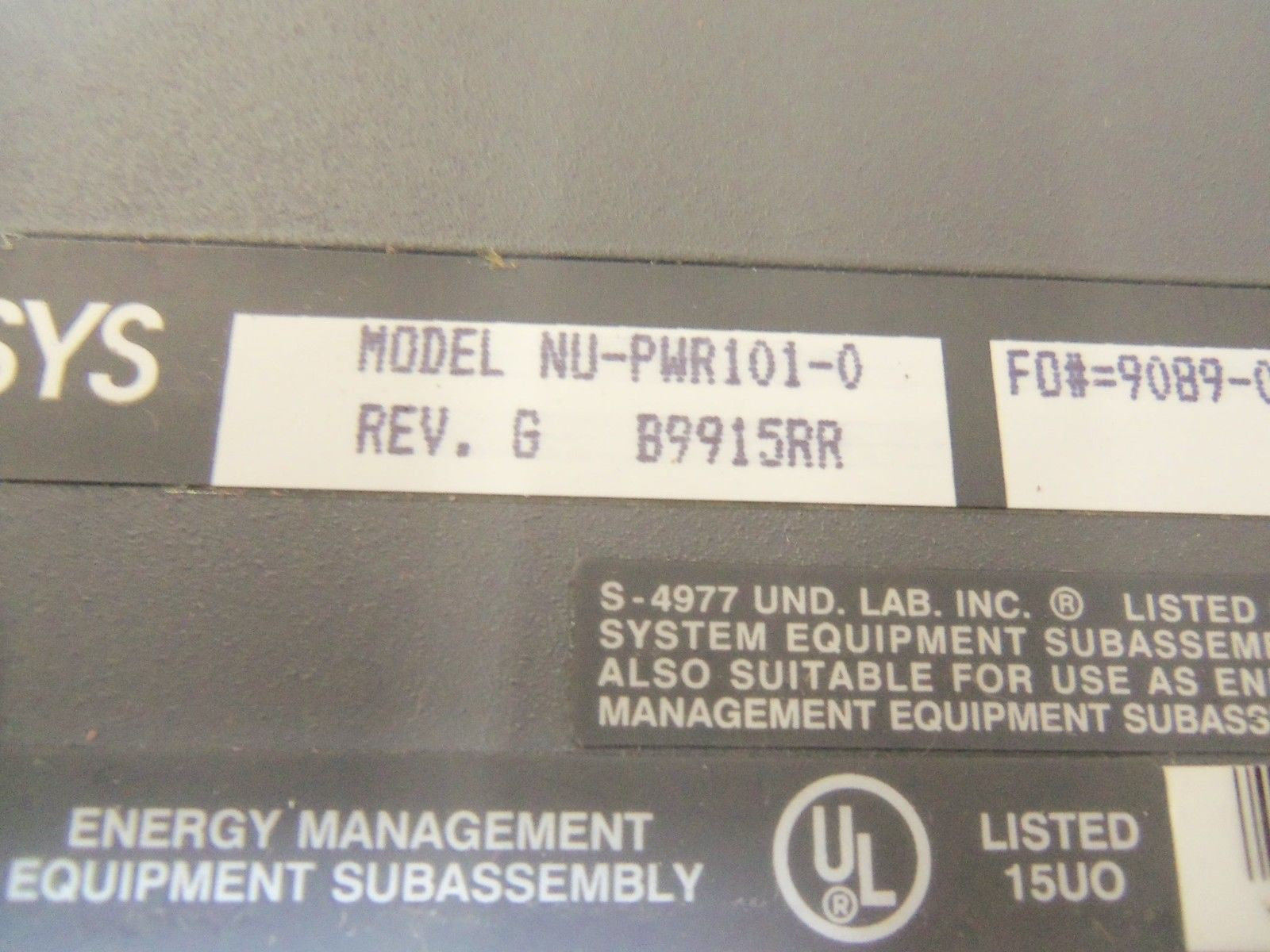 METASYS NU-PWR101-0 *NEW NO BOX*