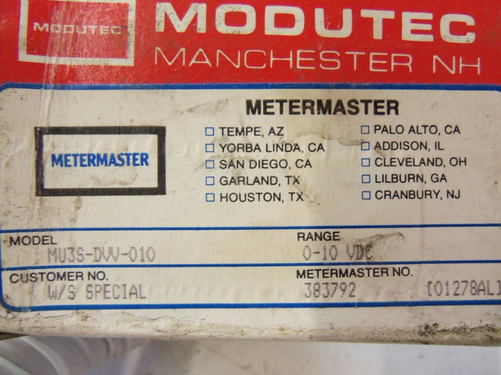 METERMASTER MU3S-DVV-010 *NEW IN BOX*