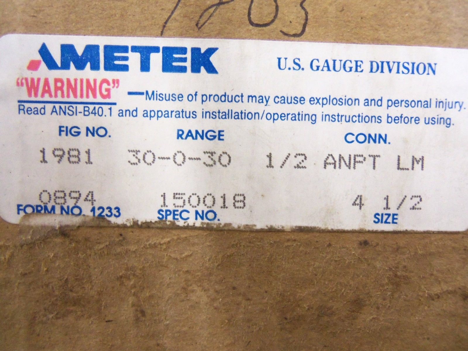 METEX 0894-150018 *USED*