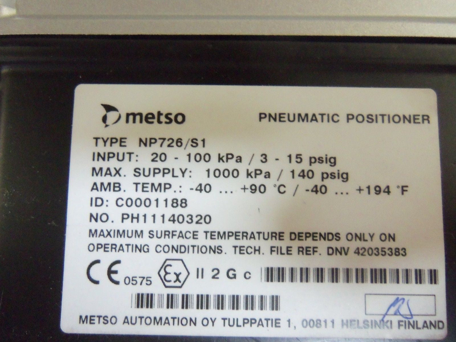 METSO NP726/S1 ELECTRO-PNEUMATIC *NEW IN BOX*