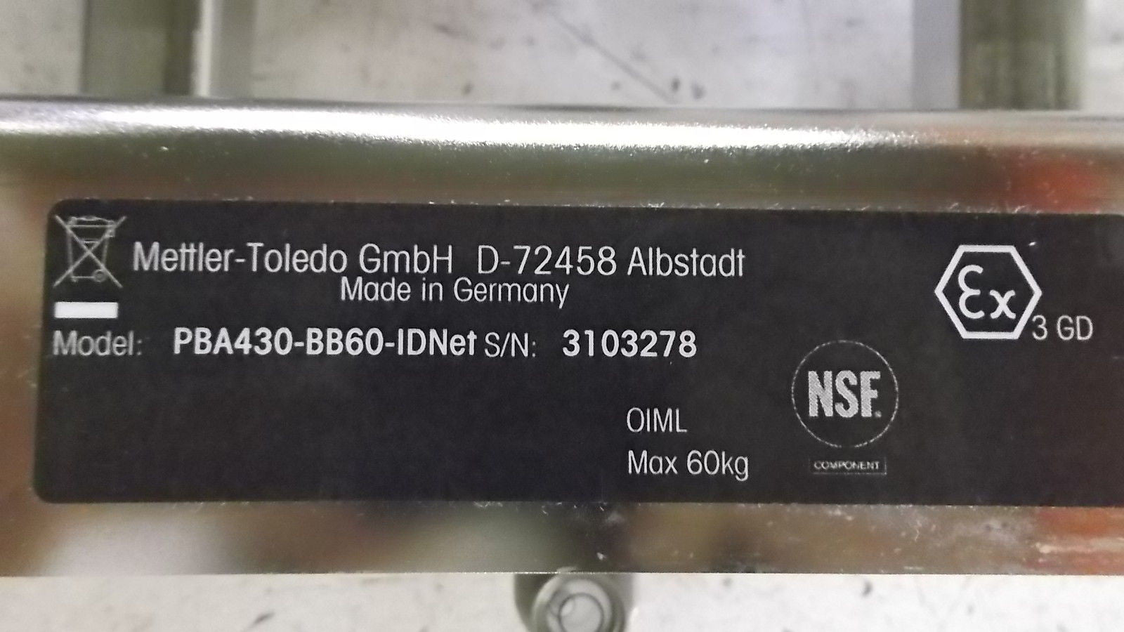 METTLER TOLEDO PBA430-BB60-IDNET SCALE (AS PICTURED) *NEW IN BOX*