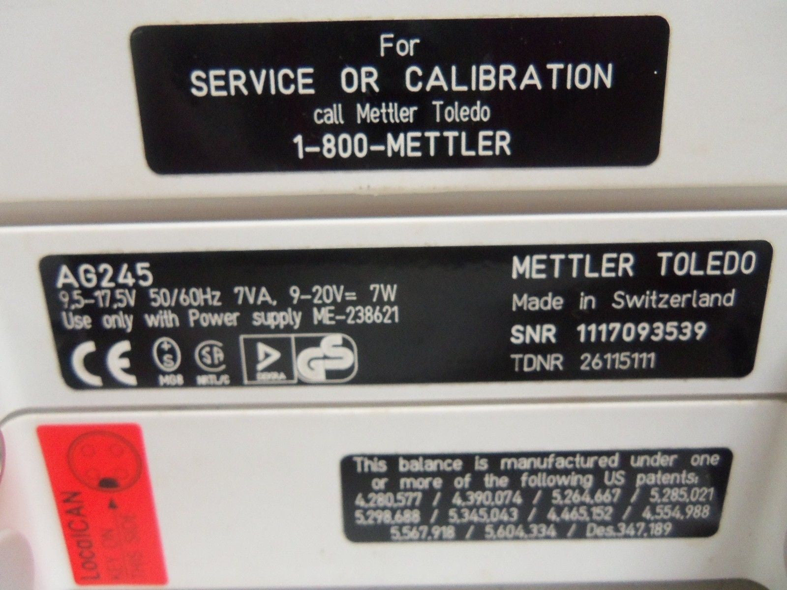 METTLER TOLEDO AG245 ANALYTIC BALANCE SCALE *USED*