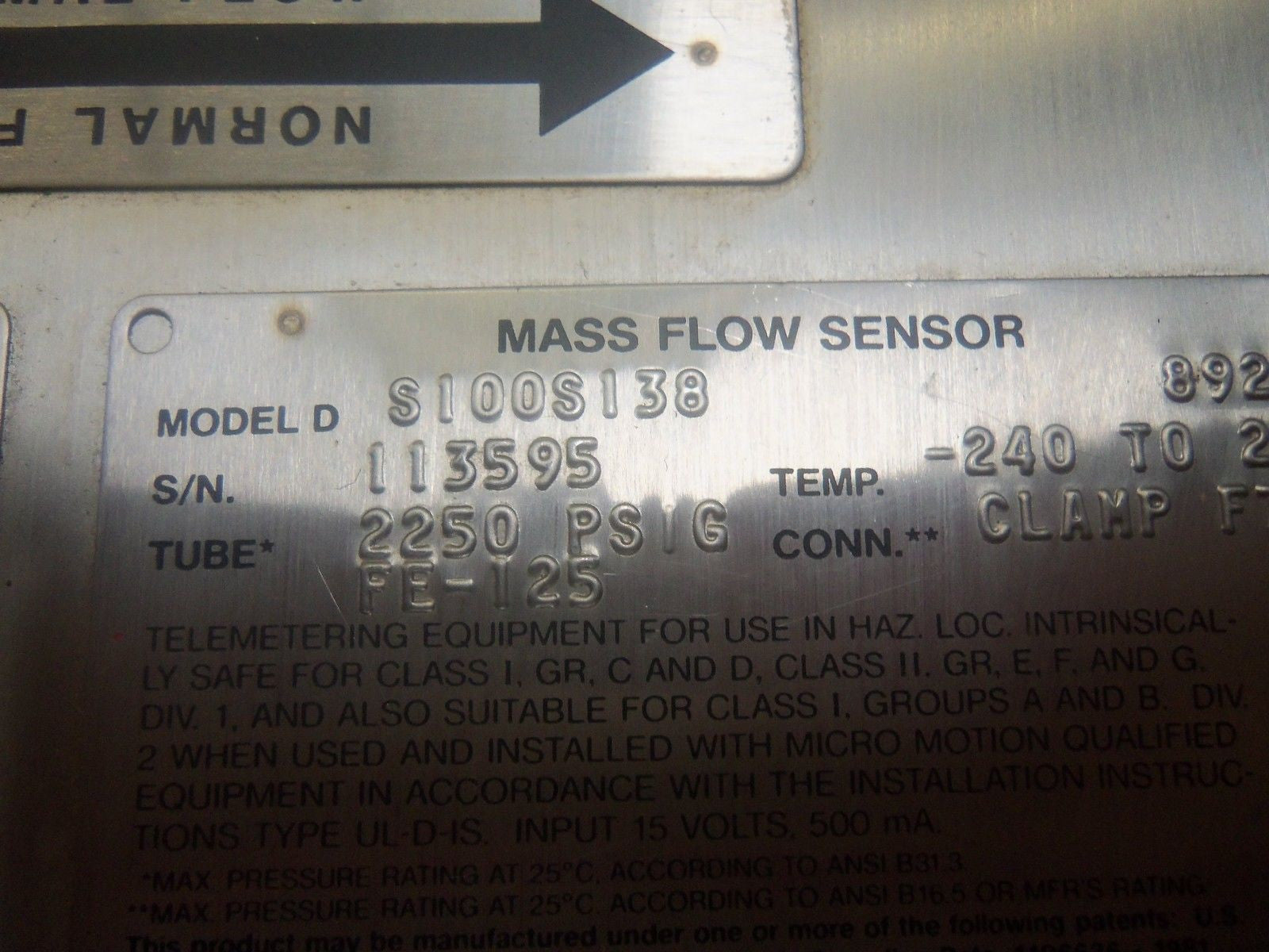 MICRO MOTION S100S138 *USED*