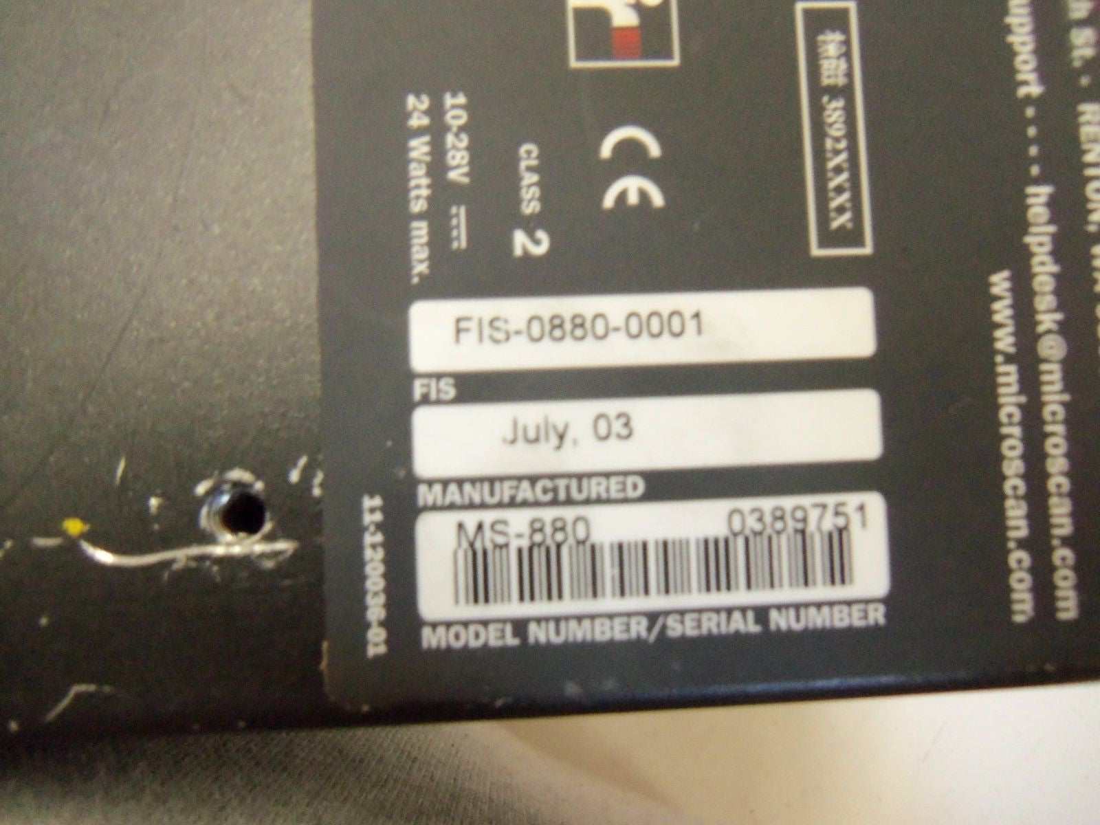 MICROSCAN FIS-0880-0001 *USED*