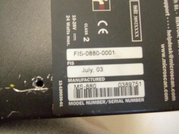MICROSCAN FIS-0880-0001 *USED*