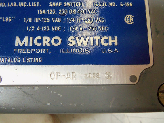 MICRO SWITCH 0P-AR *USED*