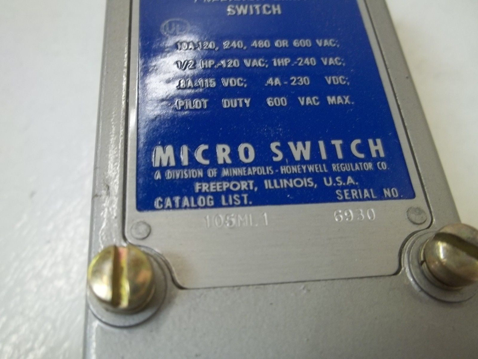 MICROSWITCH 105ML1 PRECISION LIMIT SWITCH (GREY) *NEW IN BOX*