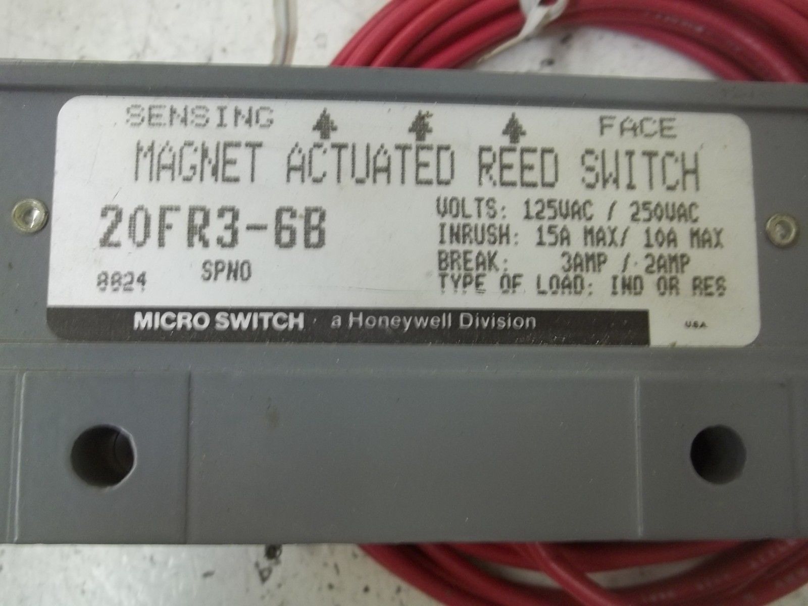 MICROSWITCH 20FR3-6B MAGNETIC ACTUATED REED SWITCH *NEW NO BOX*