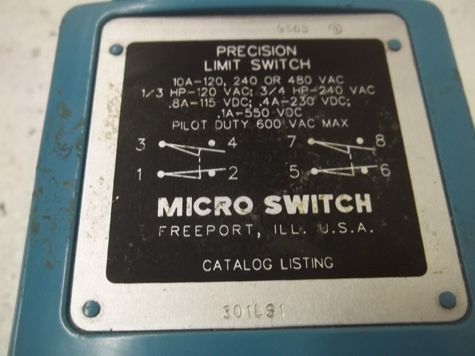 MICRO SWITCH 301LS1 LIMIT SWITCH *USED*
