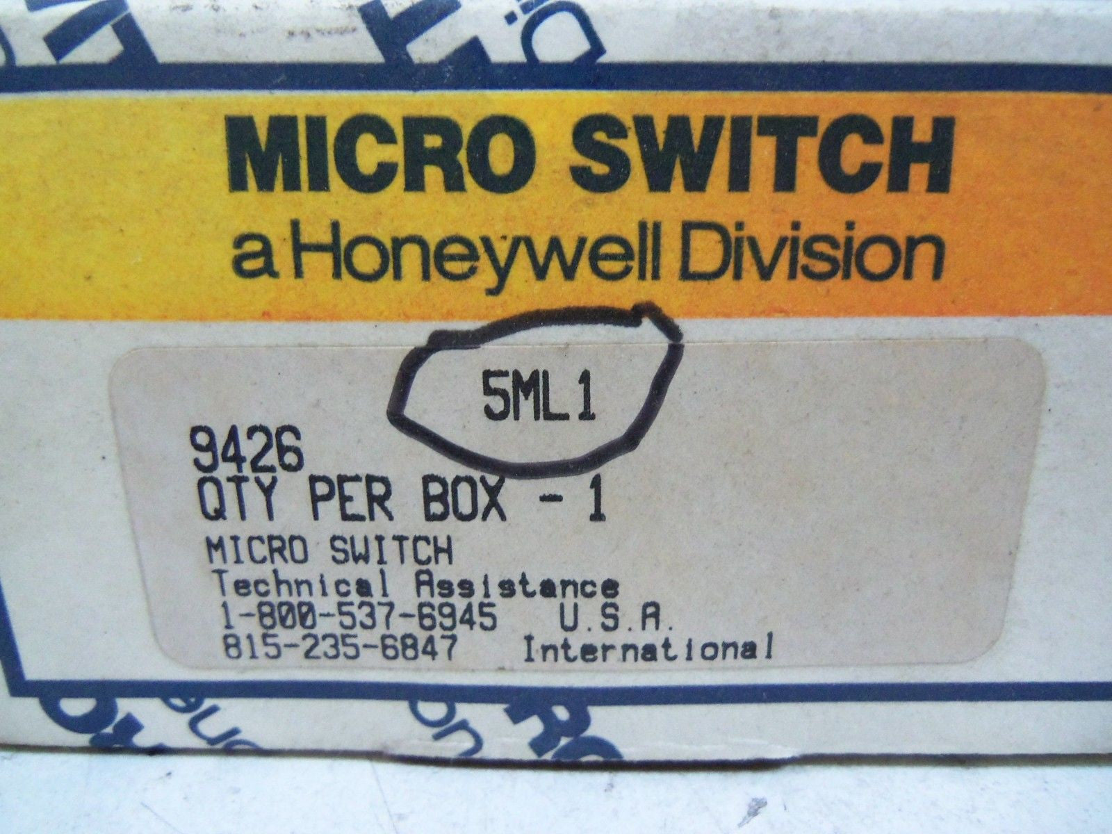MICROSWITCH 5ML1 LIMIT SWITCH *NEW IN BOX*