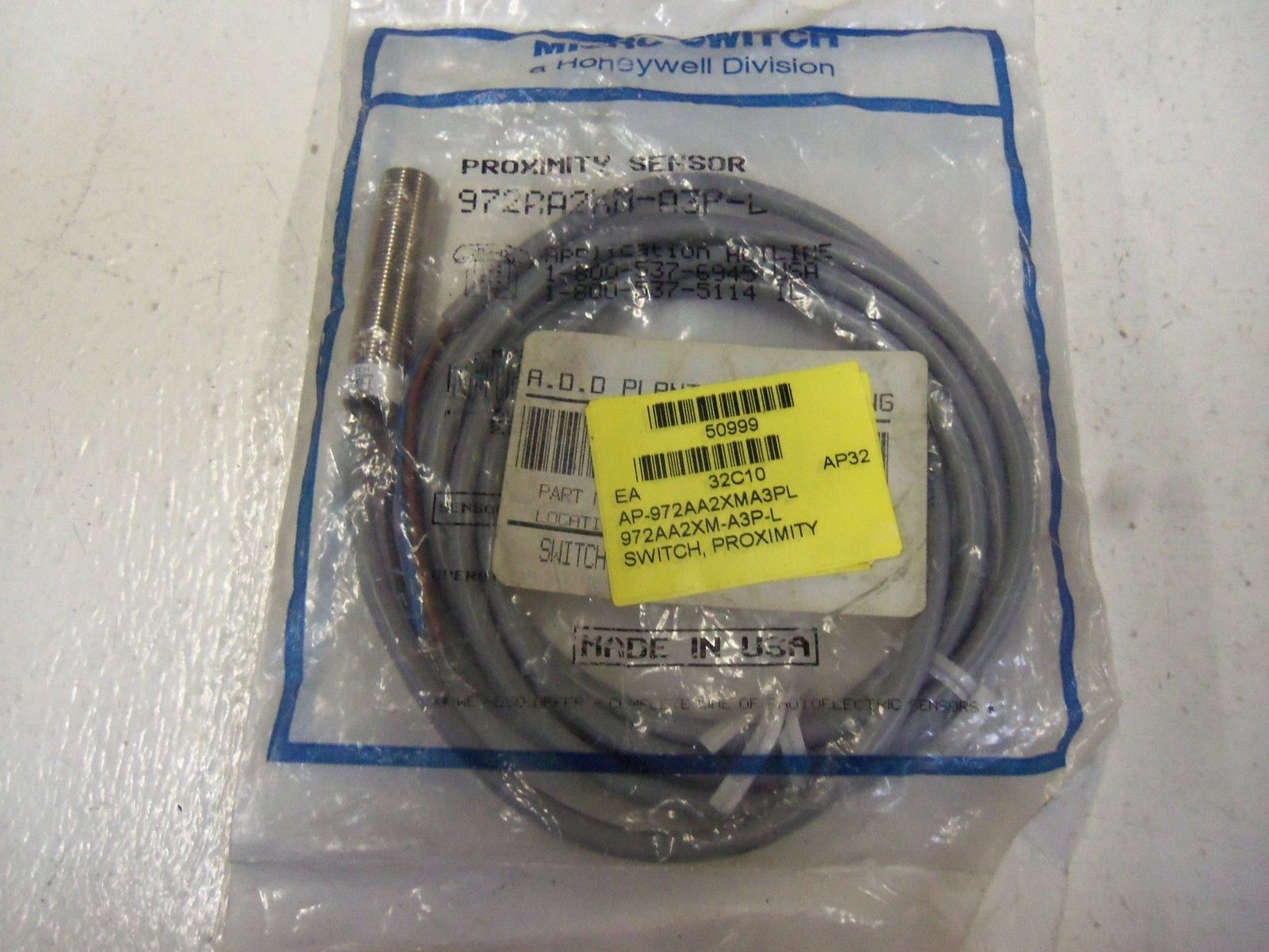 MICROSWITCH 972AA2XM-A3P-L *NEW IN FACTORY BAG*