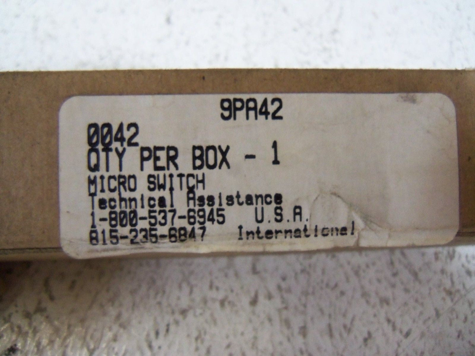 MICROSWITCH ACTUATOR 9PA42 *NEW IN BOX*