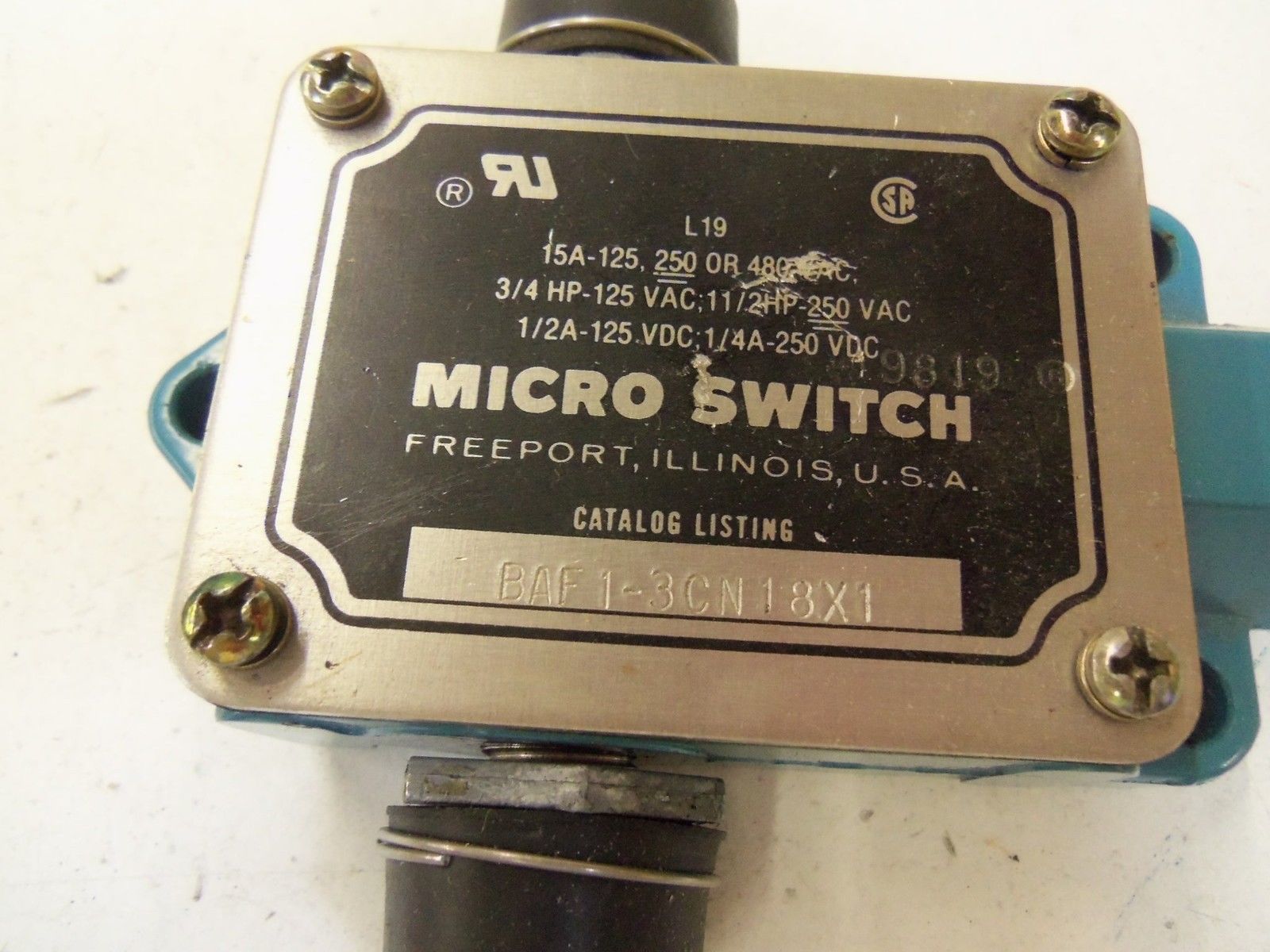 MICRO SWITCH BAF1-3CN18X1 *USED*