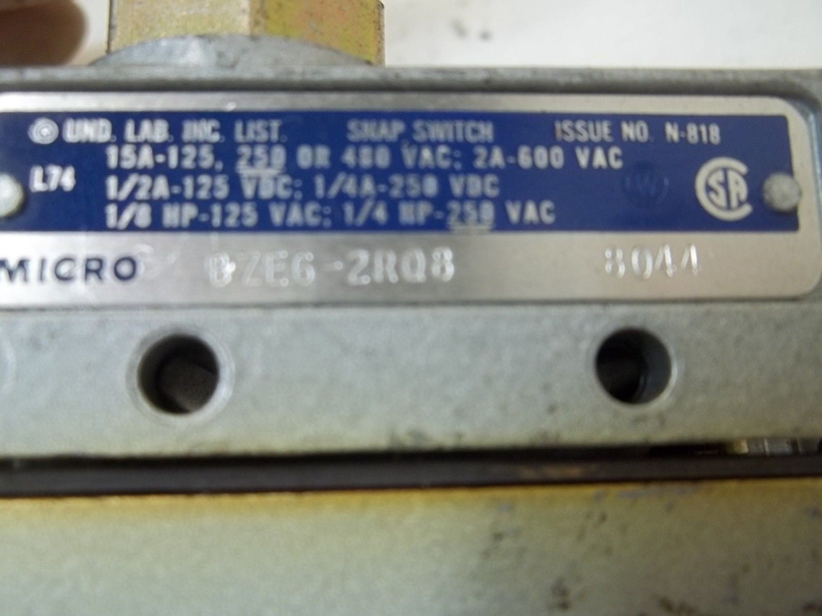 MICROSWITCH BZEN6-2RQ6 *USED*
