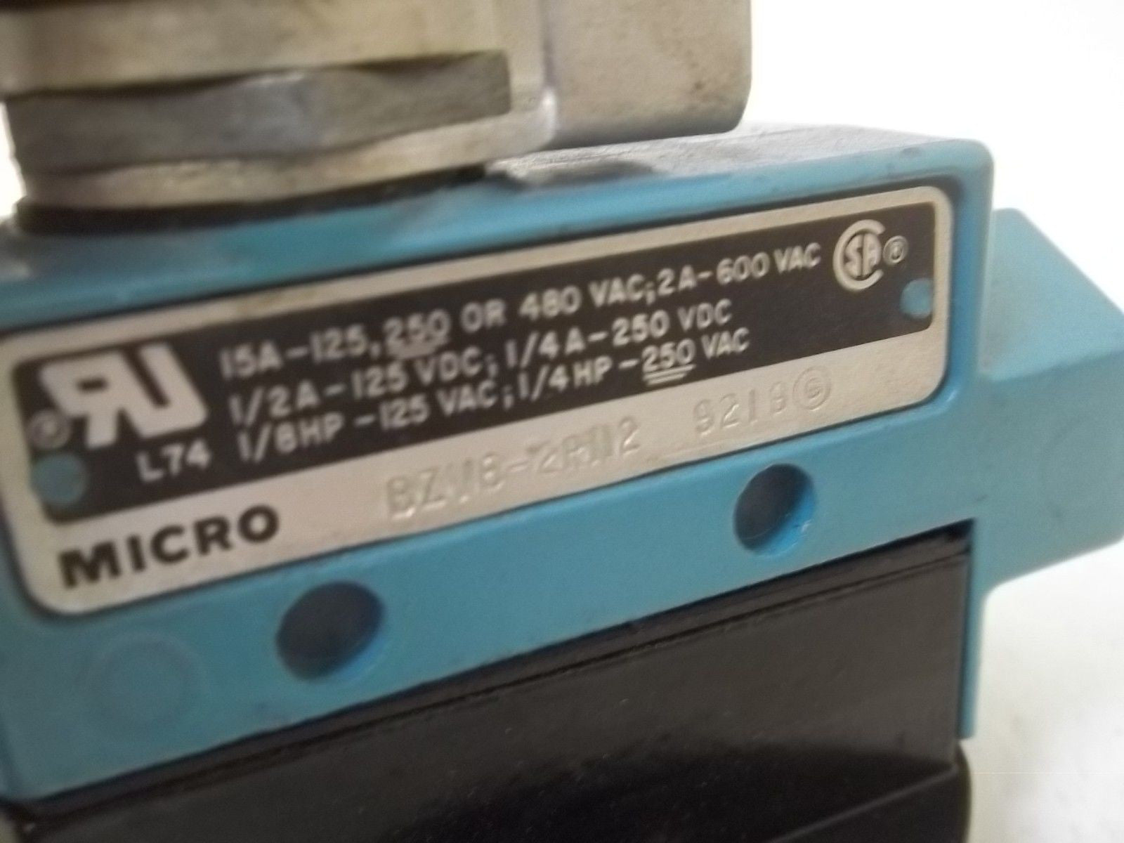 MICRO SWITCH BZV6-2RN2 LIMIT SWITCH *USED*