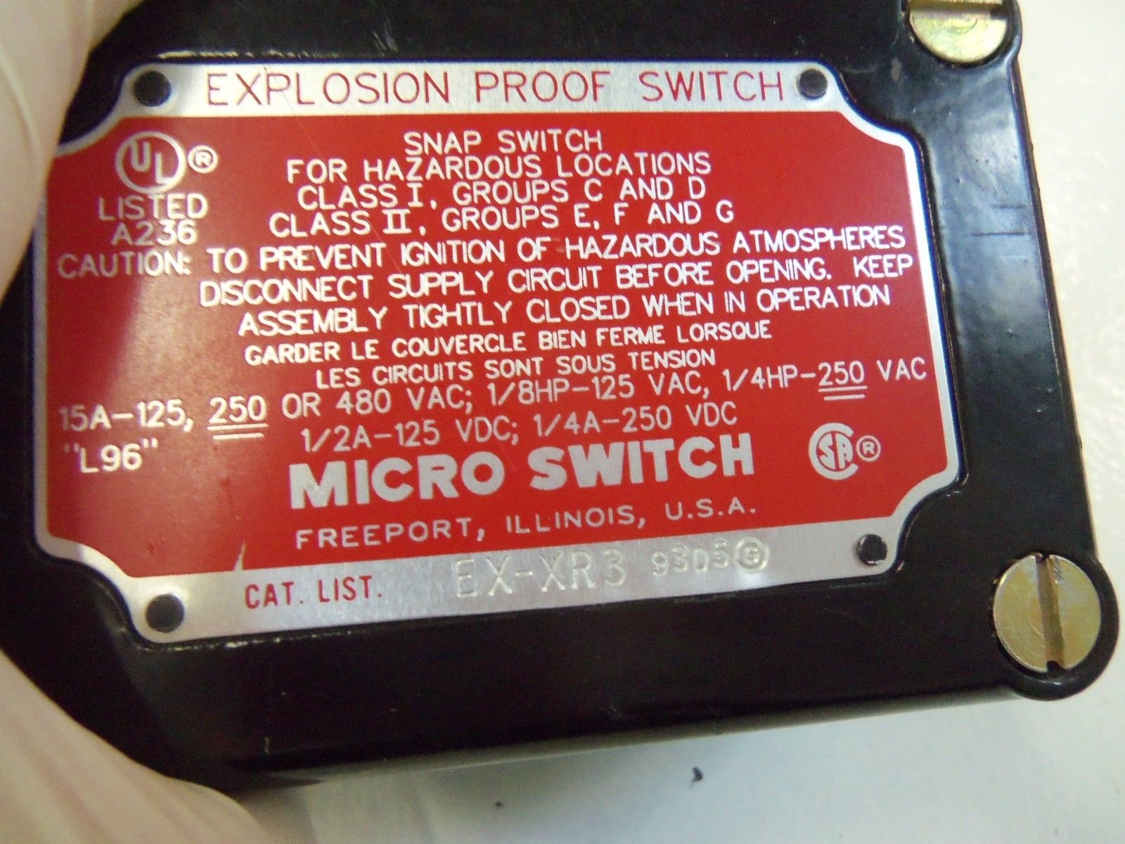 MICROSWITCH EX-XR3 *USED*