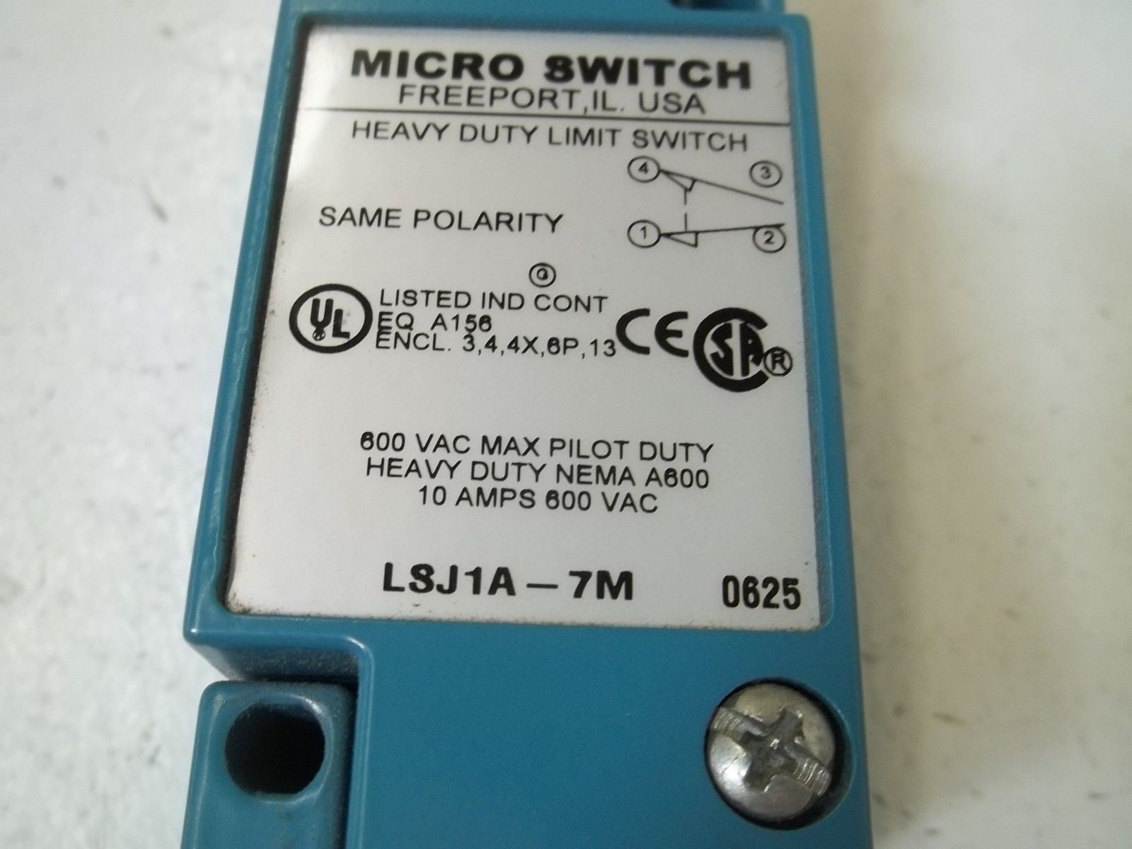 MICROSWITCH LSJ1A-7M  LIMIT SWITCH *USED*