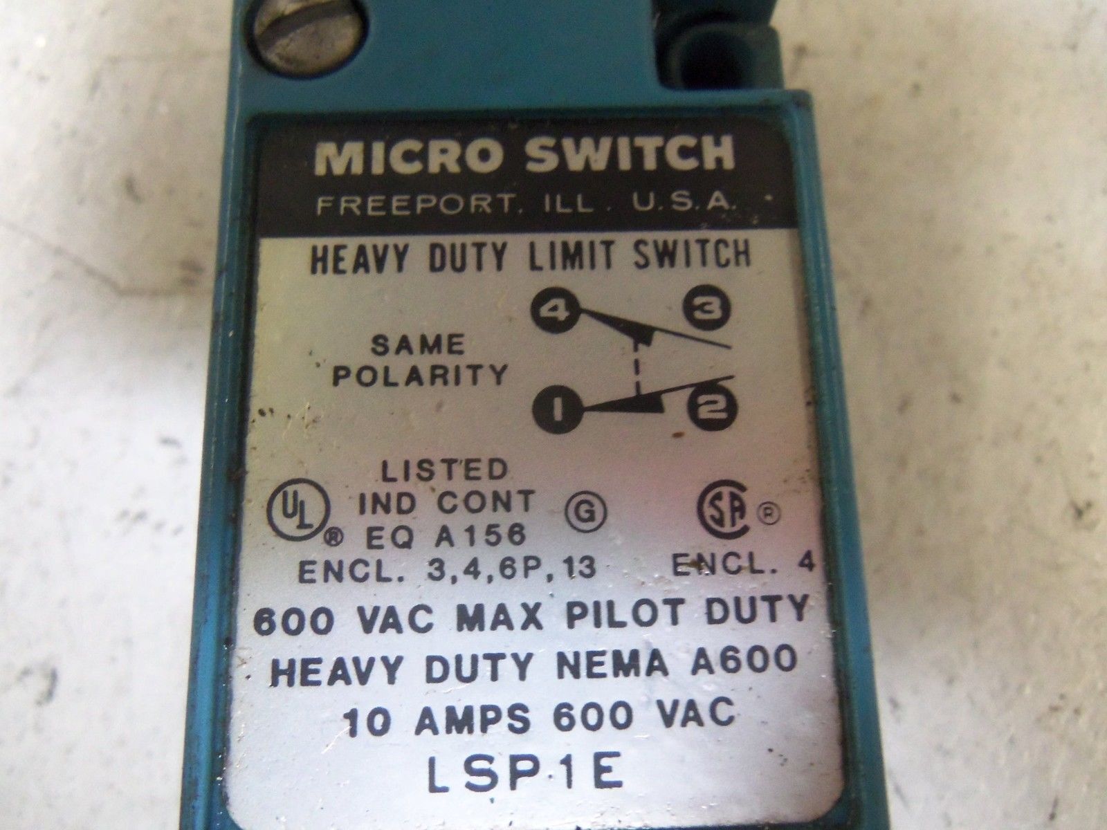 MICROSWITCH LSP1E LIMIT SWITCH *USED*
