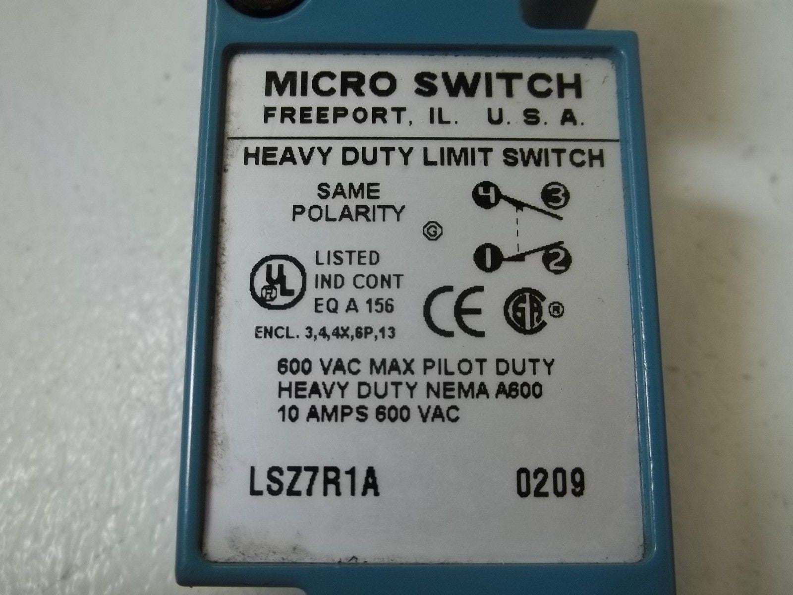 MICROSWITCH LSZ7R1A TOP BODY ONLY  (AS PICTURED)*USED*
