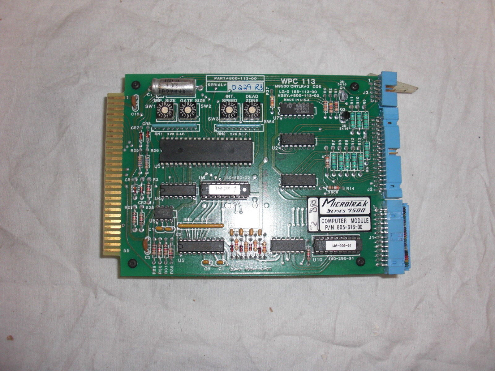 MICROTRAK COMPUTER MODULE SERIES 9500 805-616-00 *USED*