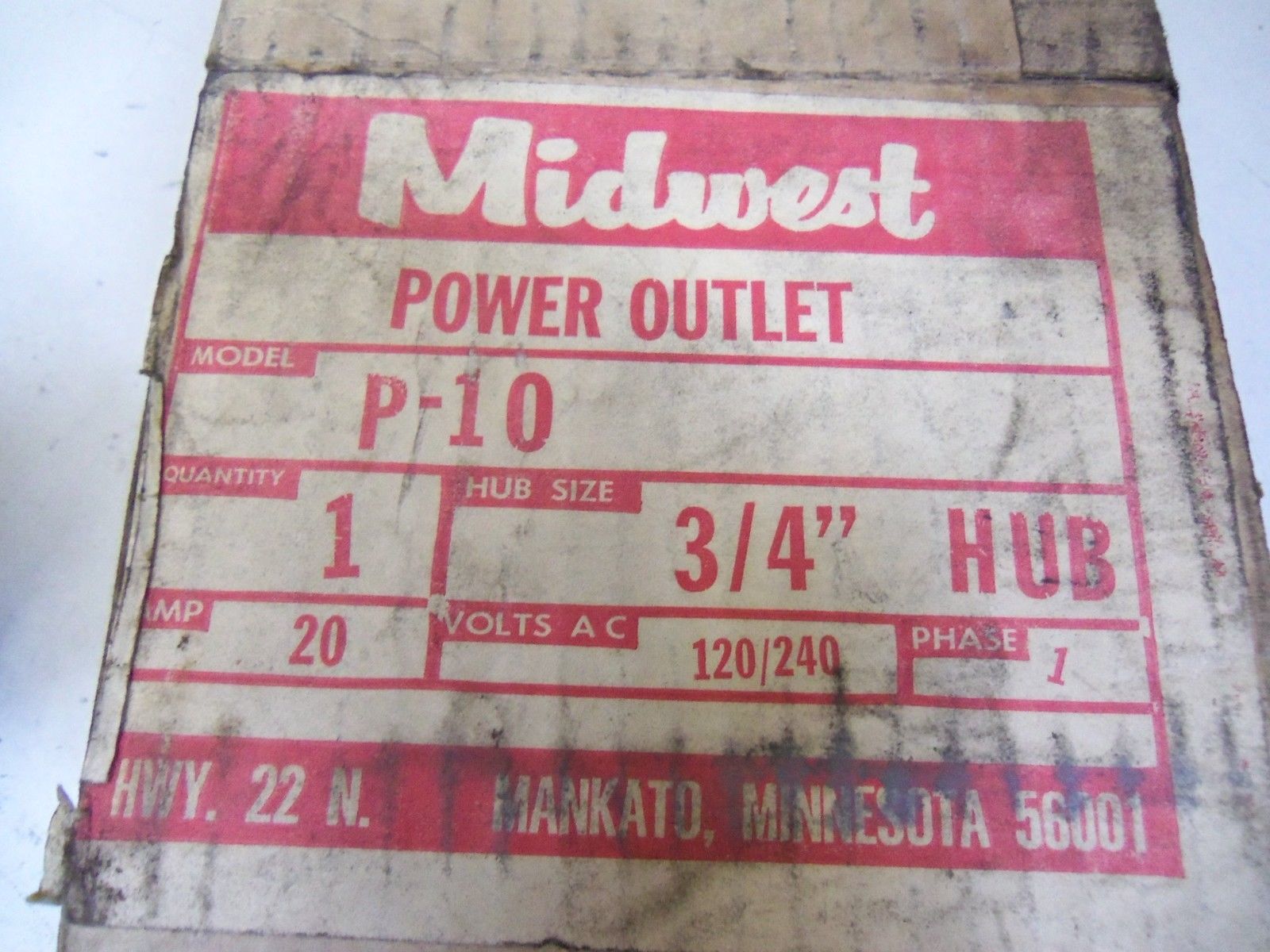 MIDWEST P-10 UTILITY POWER OUTLET *NEW IN BOX*