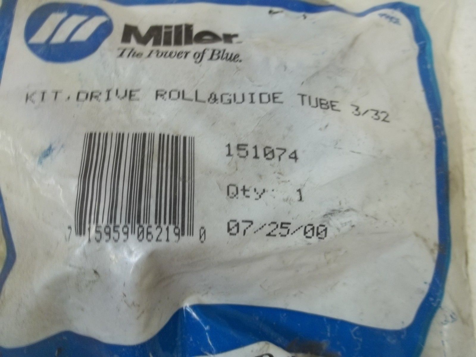 MILLER 151074 KIT, DRIVE ROLL & GUIDE TUBE 3/32 *NEW IN A FACTORY BAG*