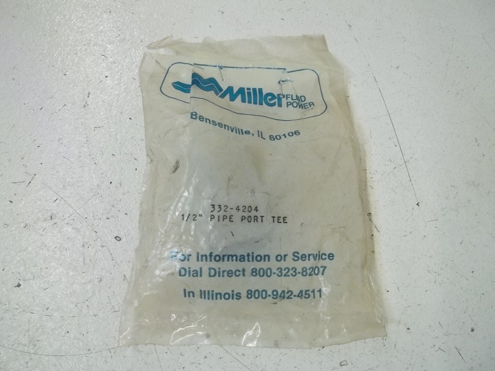 MILLER 332-4204 1/2" PIPE PORT TEE *NEW IN A FACTORY BAG*