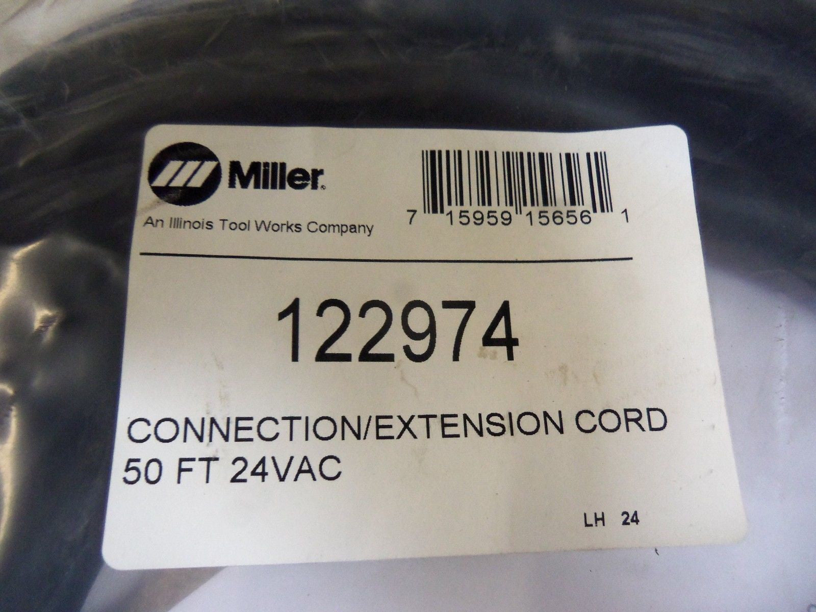 MILLER CONNECTION/EXTENSION CORD 50FT 24VAC 122974 *NEW IN BAG*